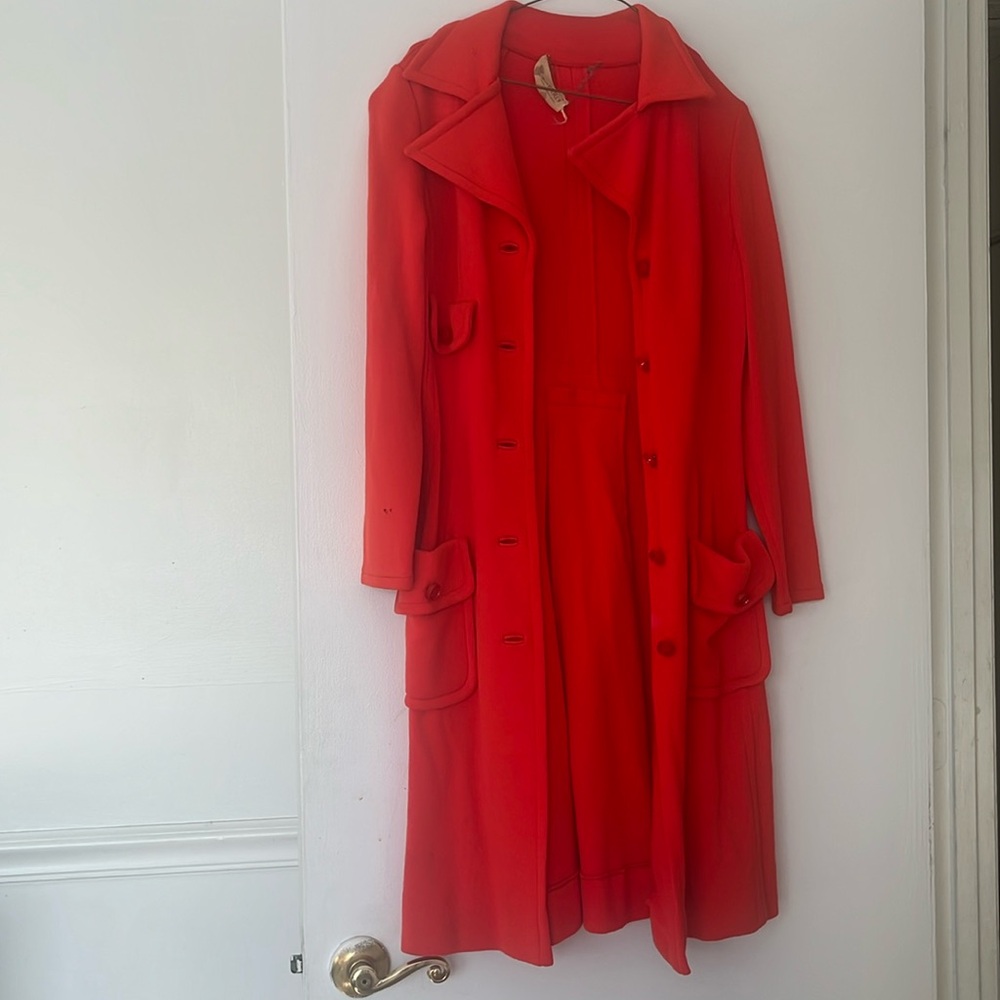 Orange peacoat